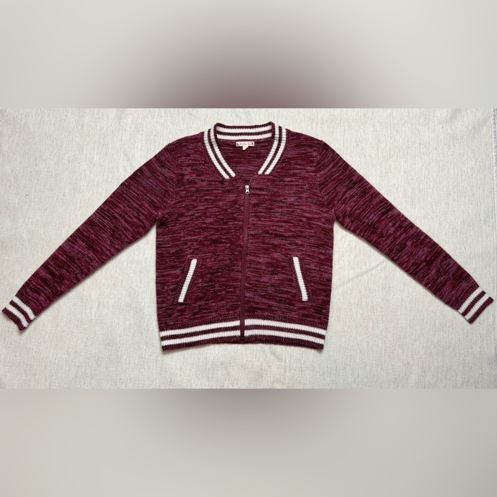 Its Our Time Sweater Woman Large Long Sleeve Zip Up Y2K Preppy Academia collegia